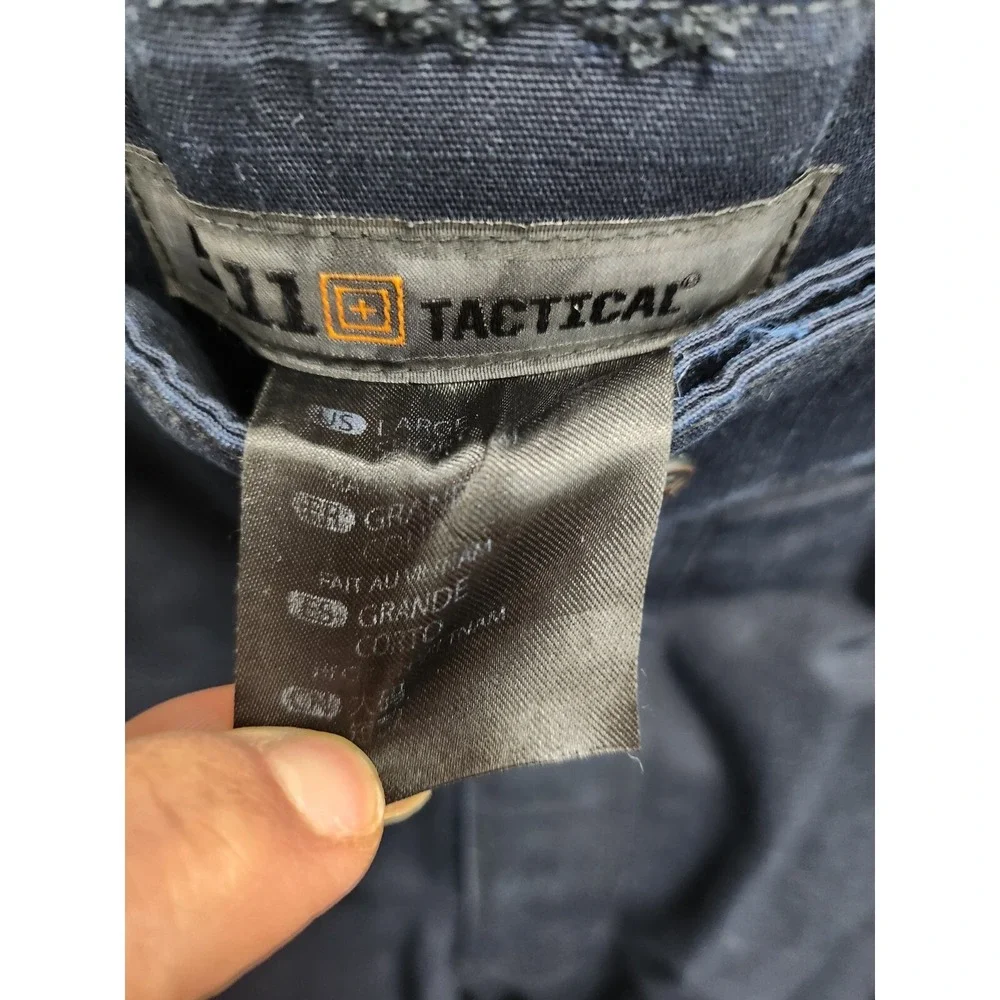 5.11 Tactical Mens Utility Cargo Pants Large Navy Adjustable Heavy Duty Gorpcore - Picture 9 of 9